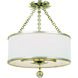 Broche 3 Light 14 inch Antique Silver Semi Flush Ceiling Light