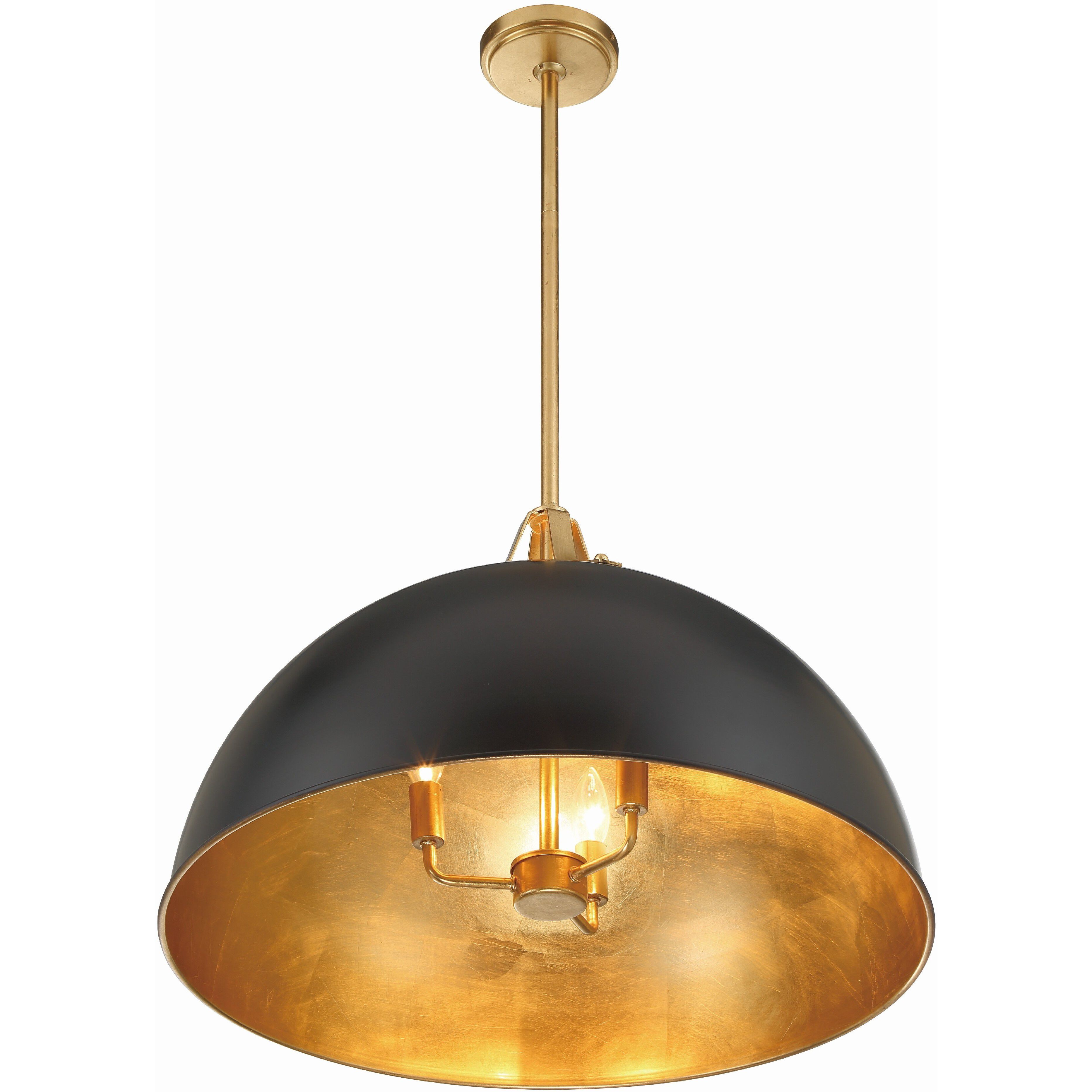 Soto Pendant Ceiling Light in Matte Black and Antique Gold