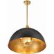 Soto Pendant Ceiling Light in Matte Black and Antique Gold
