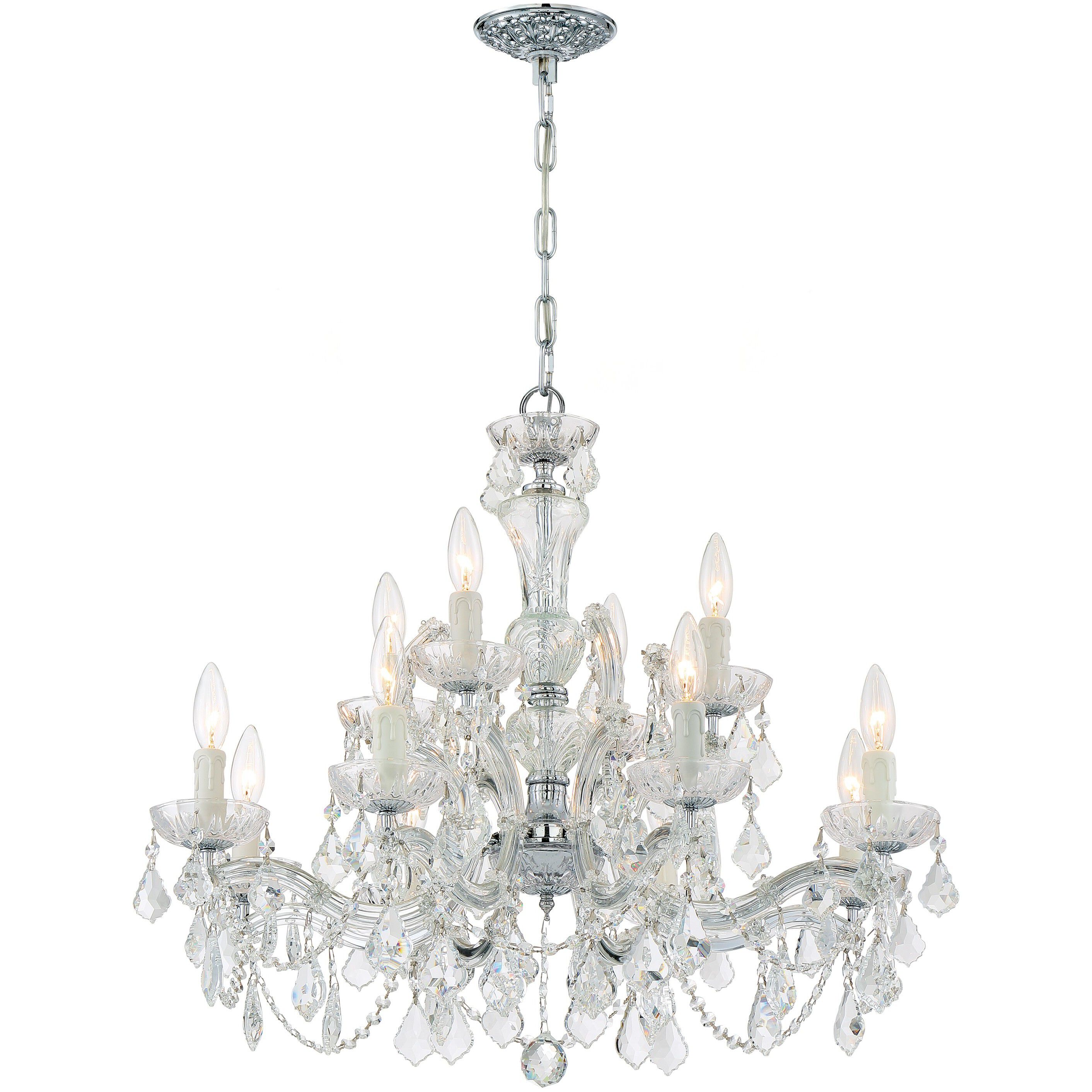 Maria Theresa 12 Light 29 inch Polished Chrome Chandelier Ceiling Light in Clear Italian