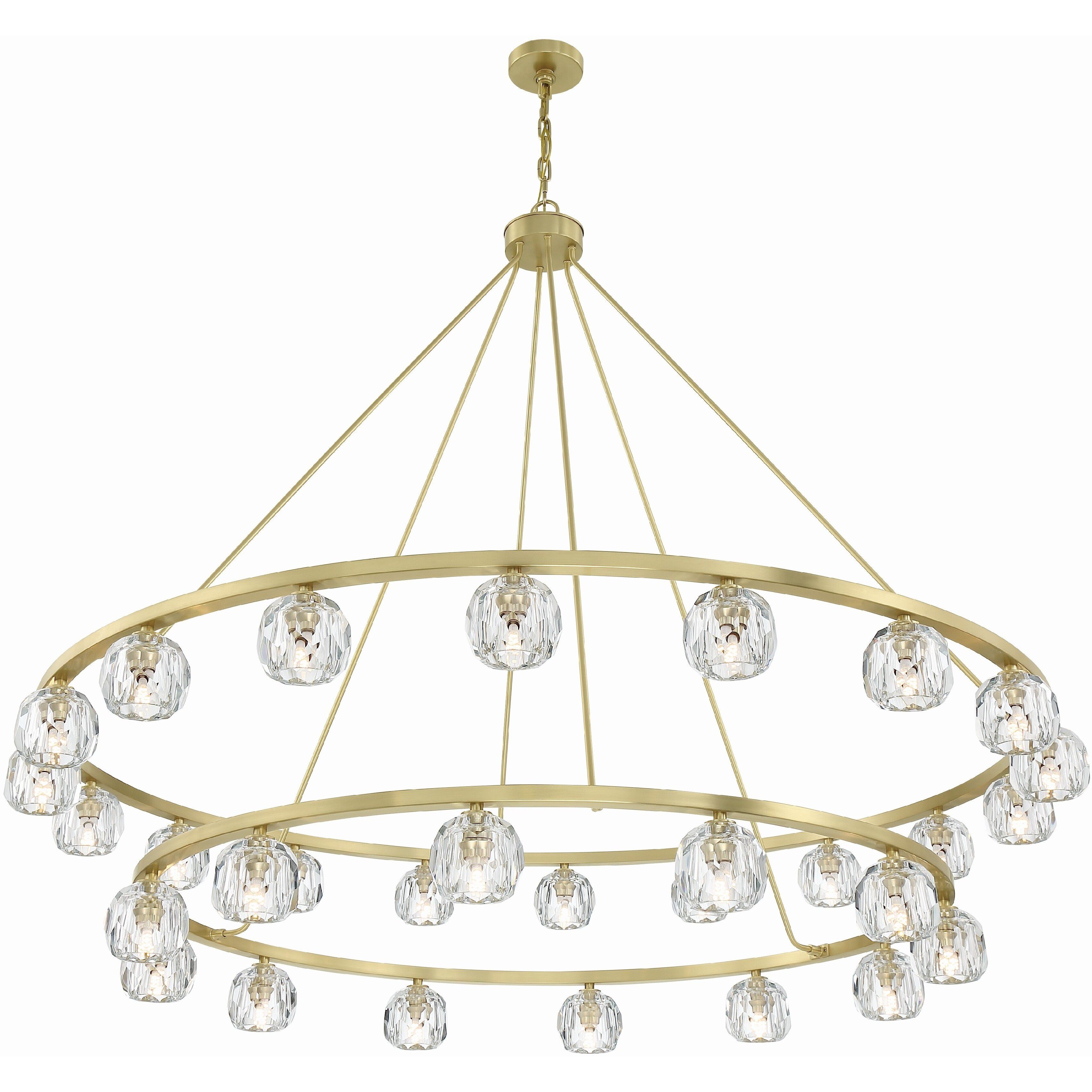 Aragon 30 Light 60 inch Soft Brass Chandelier Ceiling Light