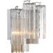 Addis Bath Wall Light in Polished Chrome, Tronchi Glass Autumn