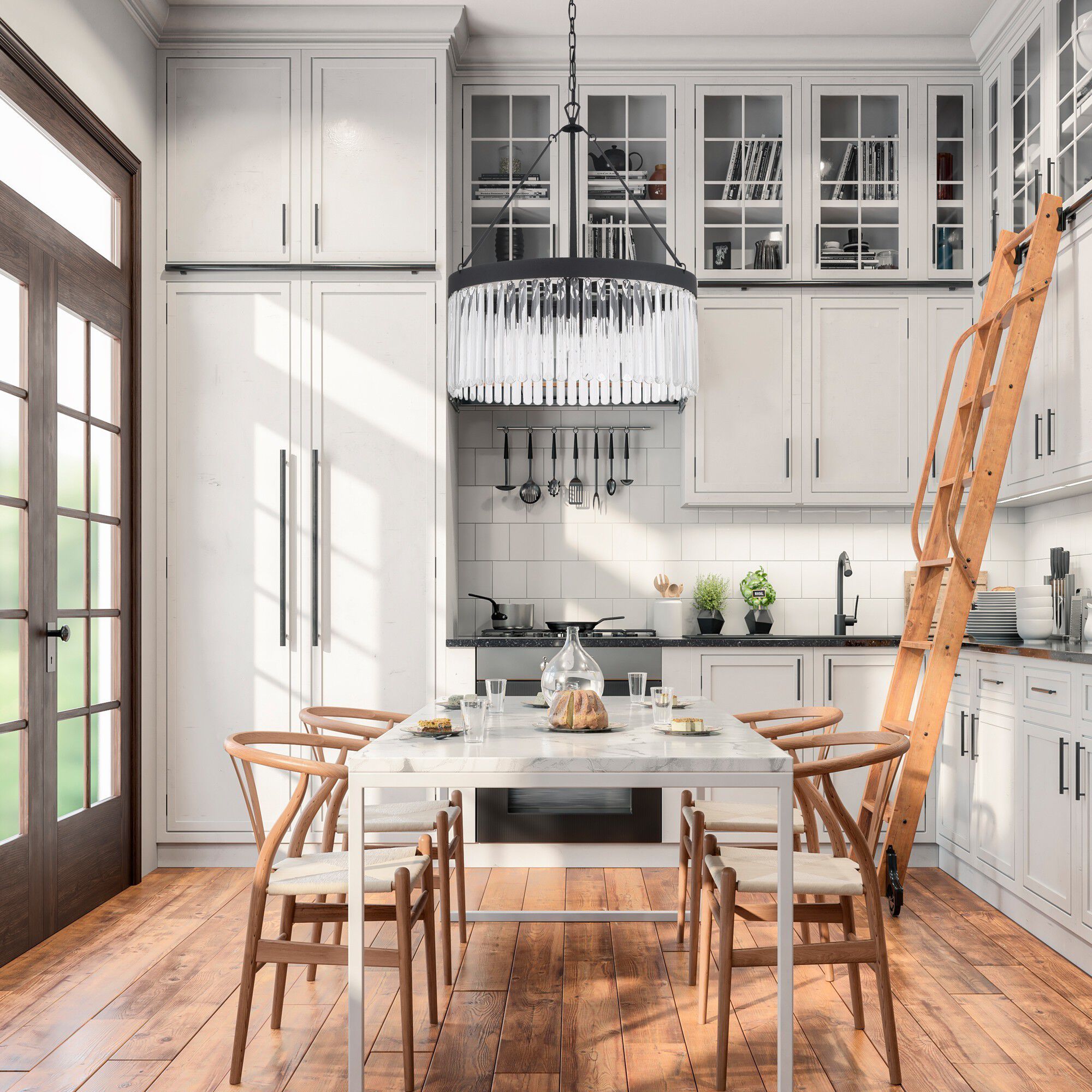 Emory 8 Light 24 inch Black Forged Chandelier Ceiling Light