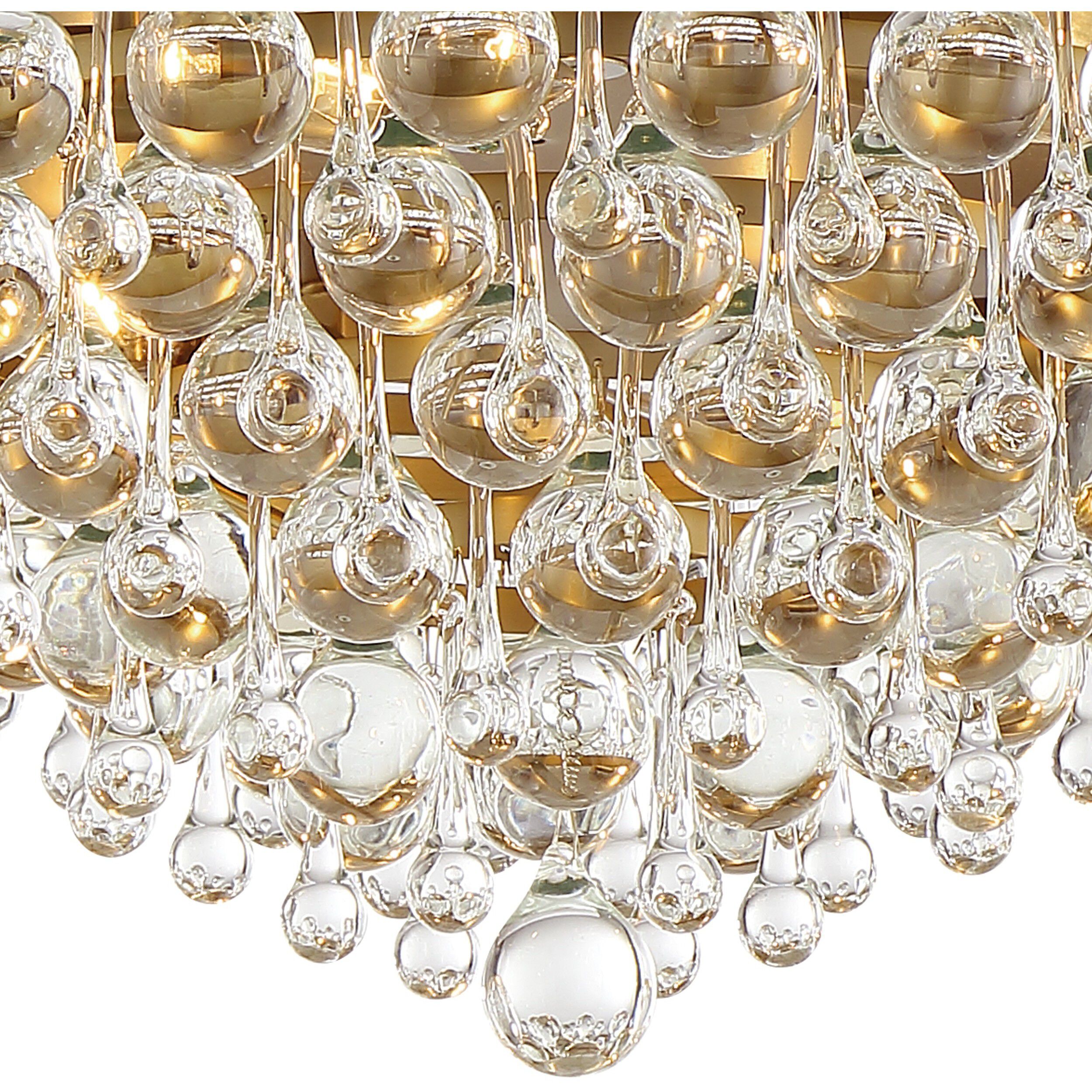 Calypso 6 Light 20 inch Vibrant Gold Flush Ceiling Light