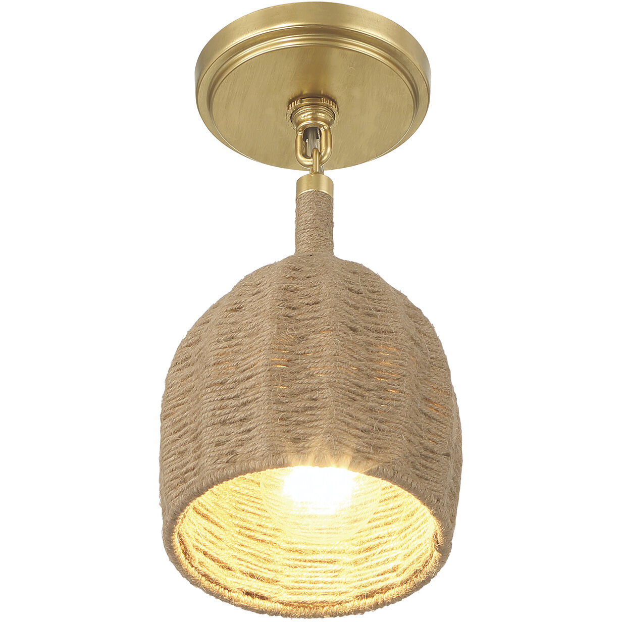 Jace 1 Light 6 inch Soft Gold Semi Flush Ceiling Light