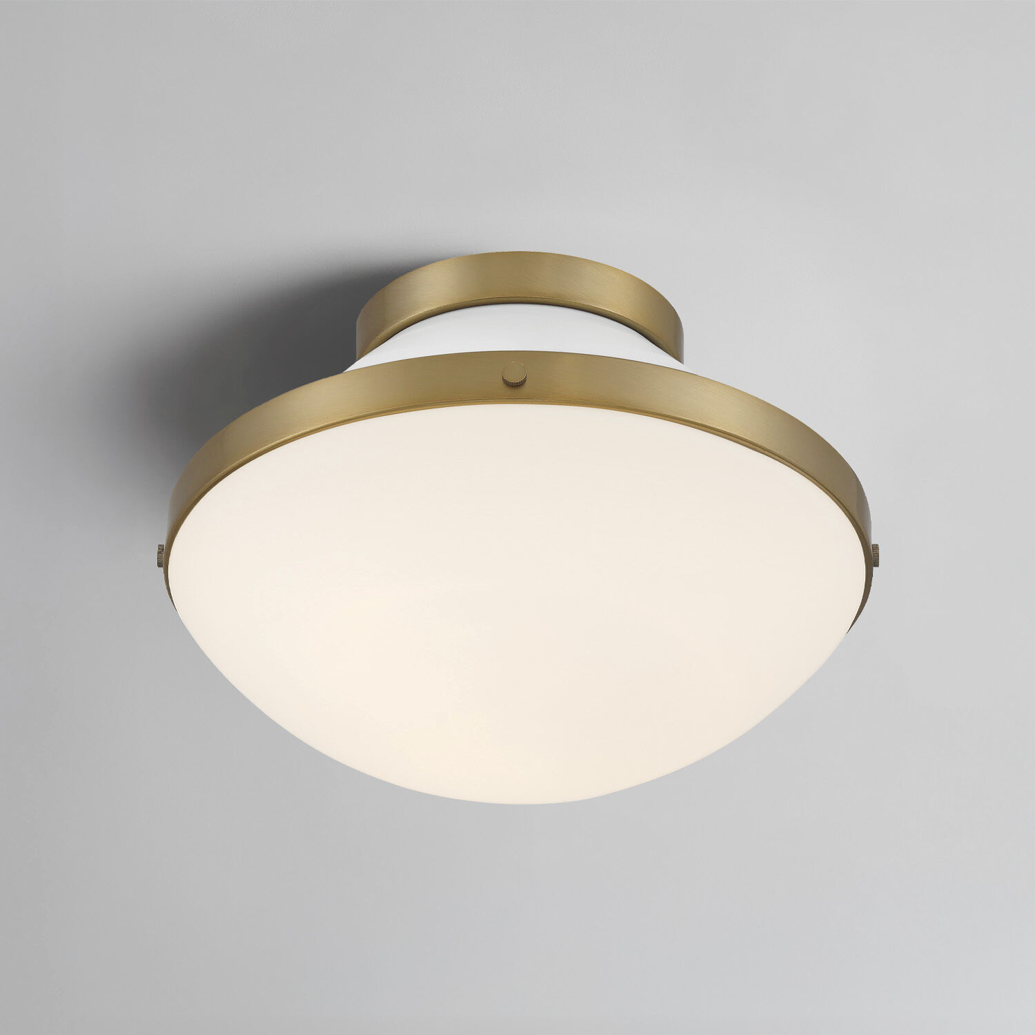 Xander 1 Light 12.25 inch Vibrant Gold Flush Ceiling Light in Vibrant Gold and White