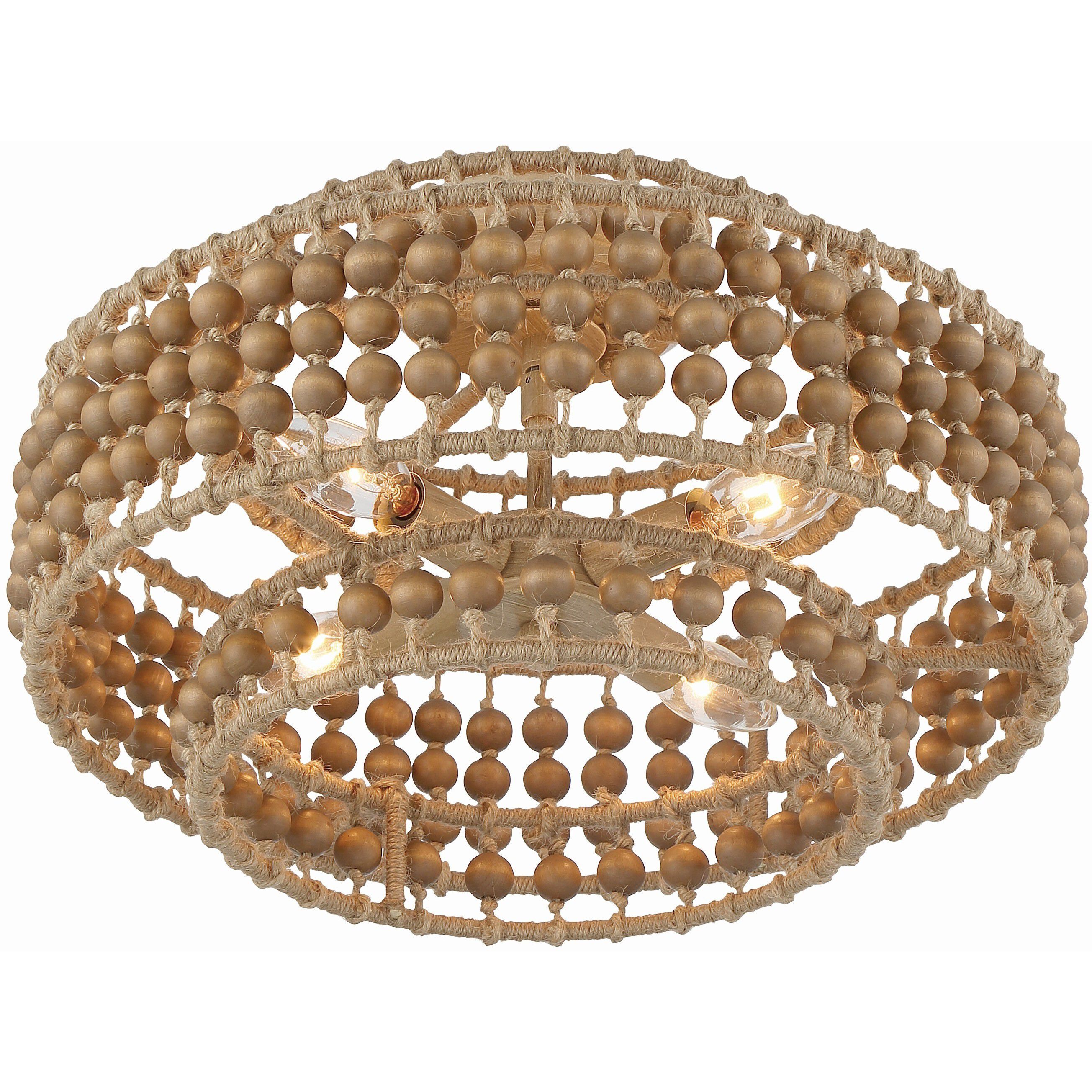 Silas 4 Light 16 inch Burnished Silver Semi Flush Ceiling Light