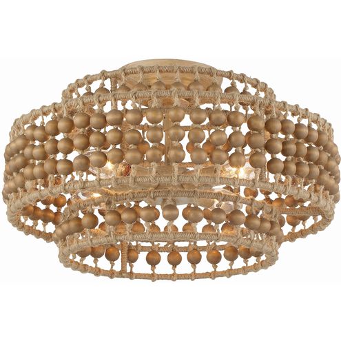 Silas 4 Light 16 inch Burnished Silver Semi Flush Ceiling Light