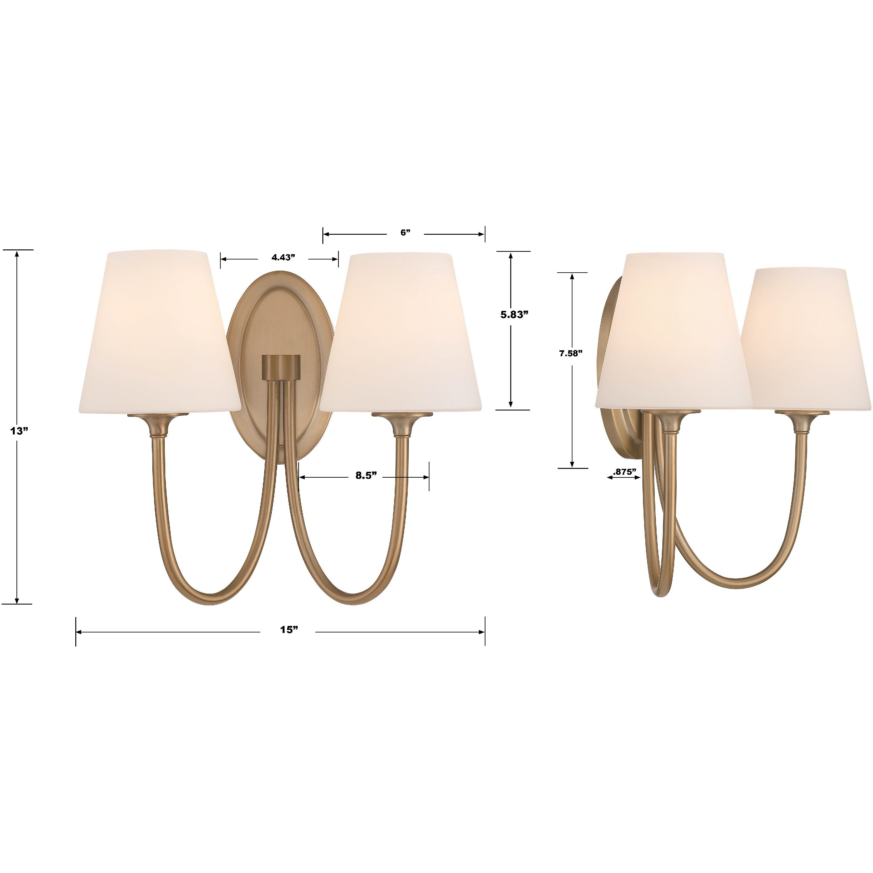 Juno Bath Wall Light in Vibrant Gold