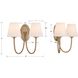 Juno 2 Light 15 inch Vibrant Gold Sconce Wall Light