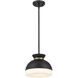Gidget 1 Light 10.25 inch Matte Black and Vibrant Gold Mini Pendant Ceiling Light