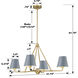 Xavier 4 Light 31.75 inch Vibrant Gold and Blue Chandelier Ceiling Light