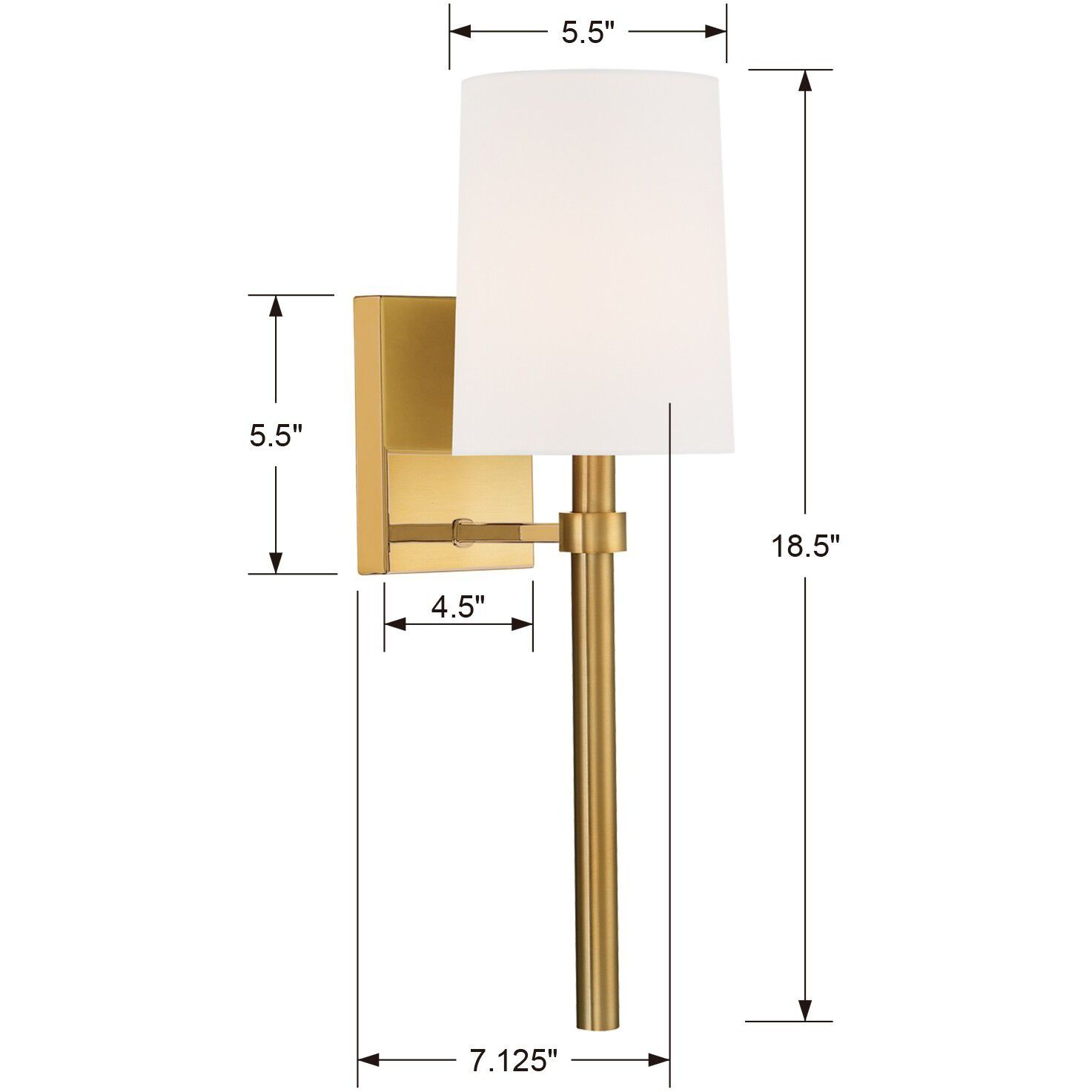 Bromley Bath Sconce Wall Light in Vibrant Gold