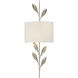 Broche Sconce Wall Light in Antique Silver