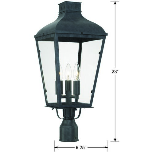 Dumont 3 Light 23 inch Graphite Outdoor Lantern Post
