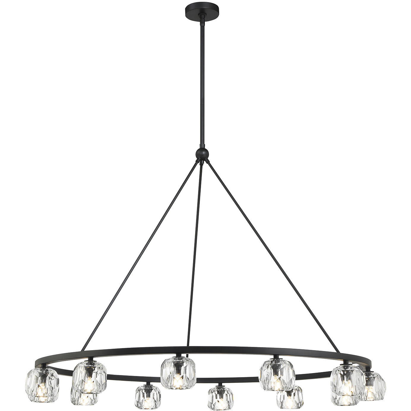 Aragon 12 Light 48 inch Matte Black Chandelier Ceiling Light