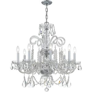 Traditional Crystal 8 Light 27 inch Polished Chrome Chandelier Ceiling Light