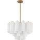 Addis 9 Light 22 inch Aged Brass Chandelier Ceiling Light in Tronchi Glass White