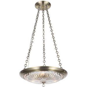 Celina 3 Light 19.5 inch Antique Brass Chandelier Ceiling Light