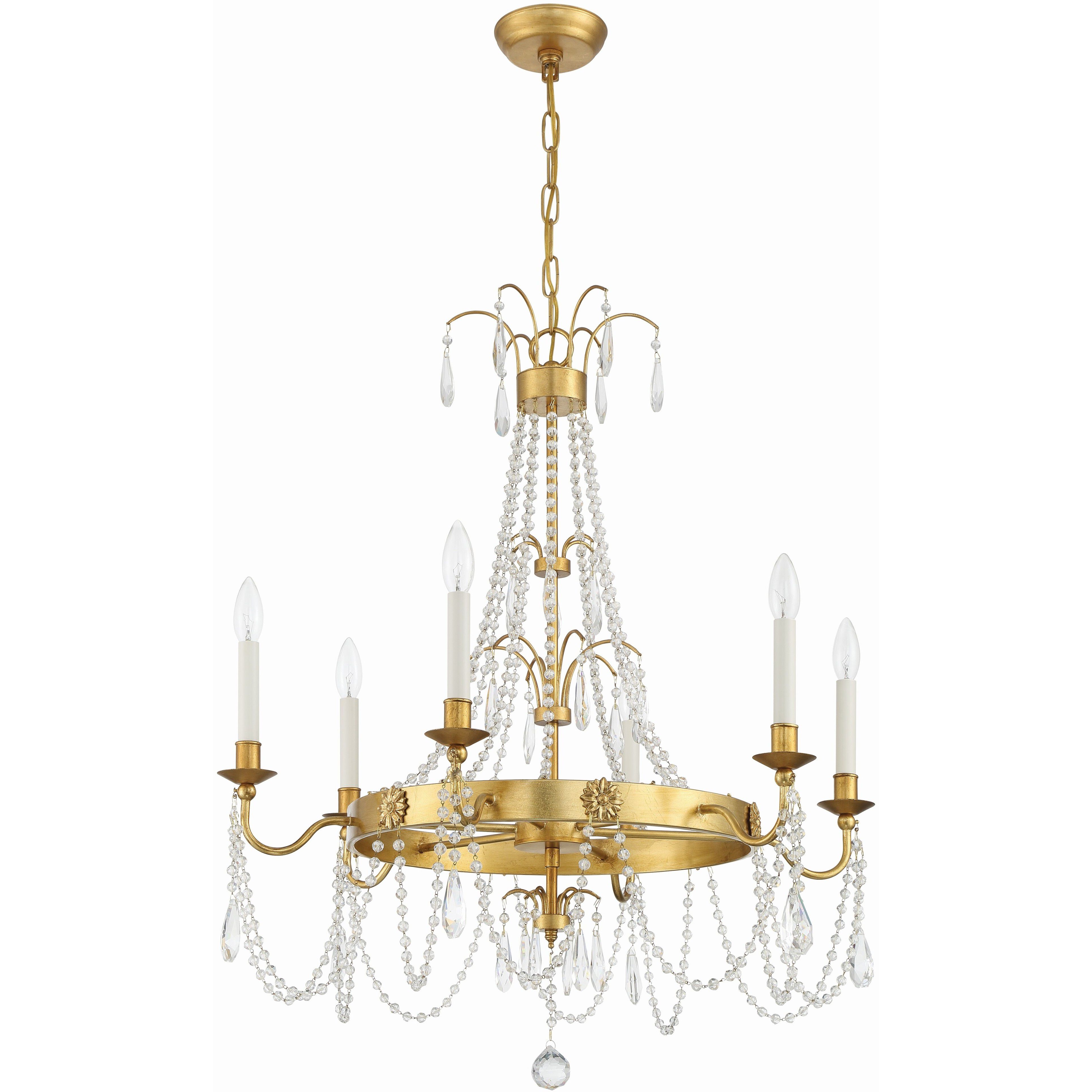 Maizey 6 Light 28 inch Antique Gold Chandelier Ceiling Light