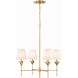 Broche 4 Light 28 inch Antique Gold Chandelier Ceiling Light