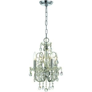 Imperial 4 Light 12 inch Polished Chrome Chandelier Ceiling Light in Clear Hand Cut