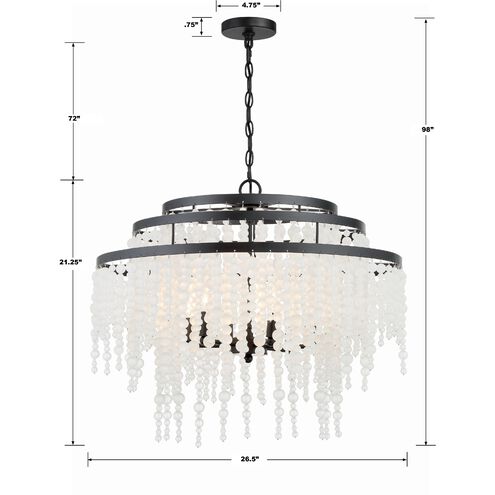 Poppy 6 Light 26.5 inch Matte Black Chandelier Ceiling Light in Matte Black and Forged Bronze