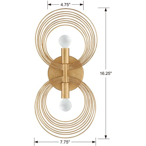 Doral 2 Light 7.75 inch Renaissance Gold ADA Sconce Wall Light