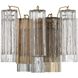 Addis Sconce Wall Light in Aged Brass, Tronchi Glass Autumn