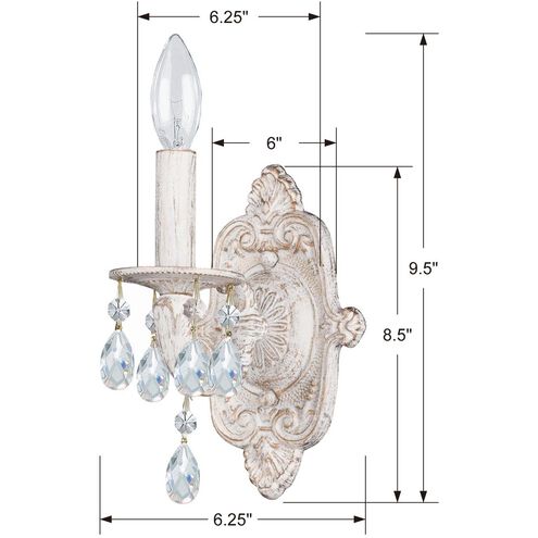 Paris Market 1 Light 6.25 inch Antique White Sconce Wall Light in Clear Hand Cut