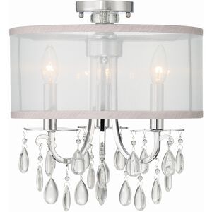 Hampton 3 Light 14 inch Polished Chrome Semi Flush Ceiling Light