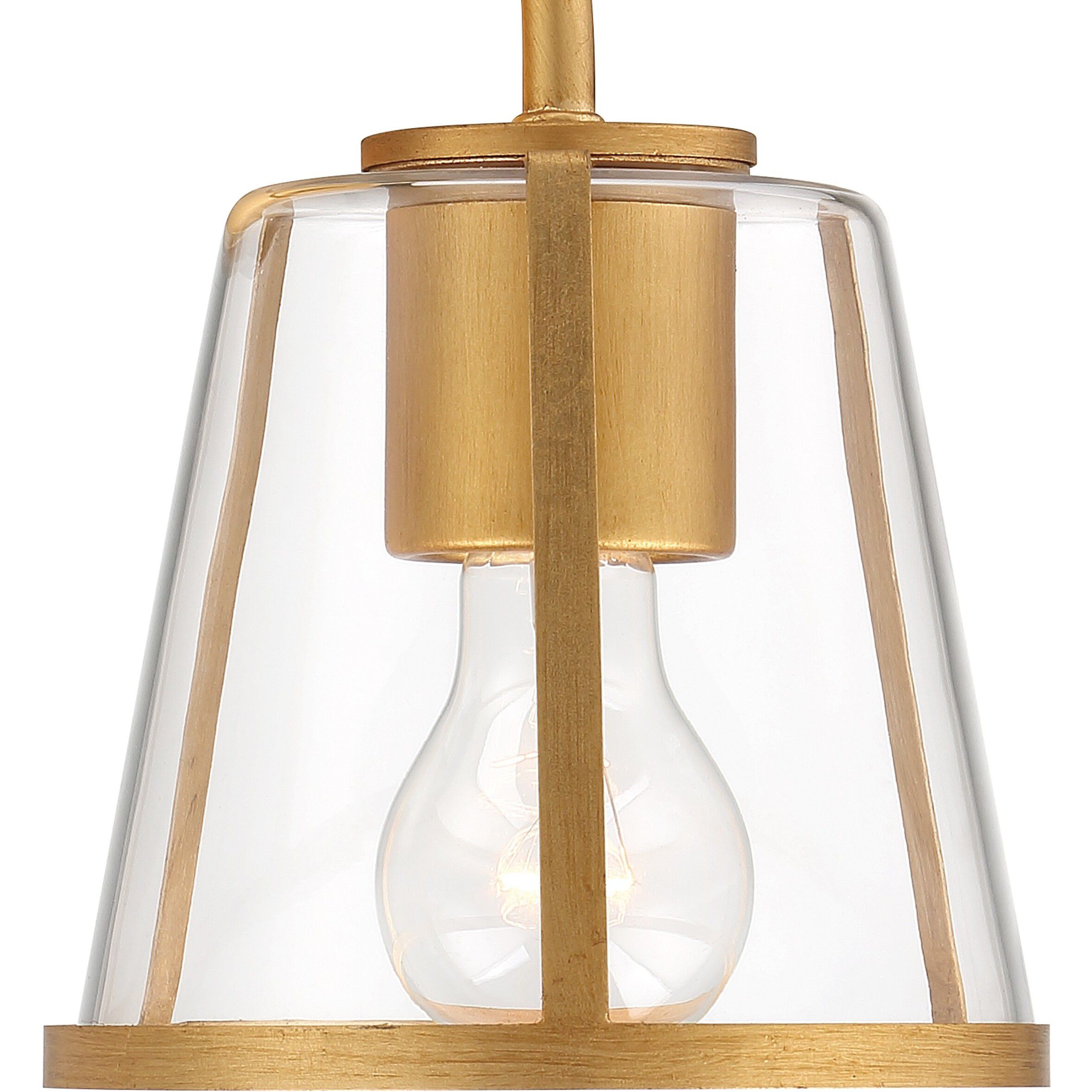 Fulton Bath Sconce Wall Light in Antique Gold, Clear