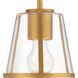 Fulton Bath Sconce Wall Light in Antique Gold, Clear
