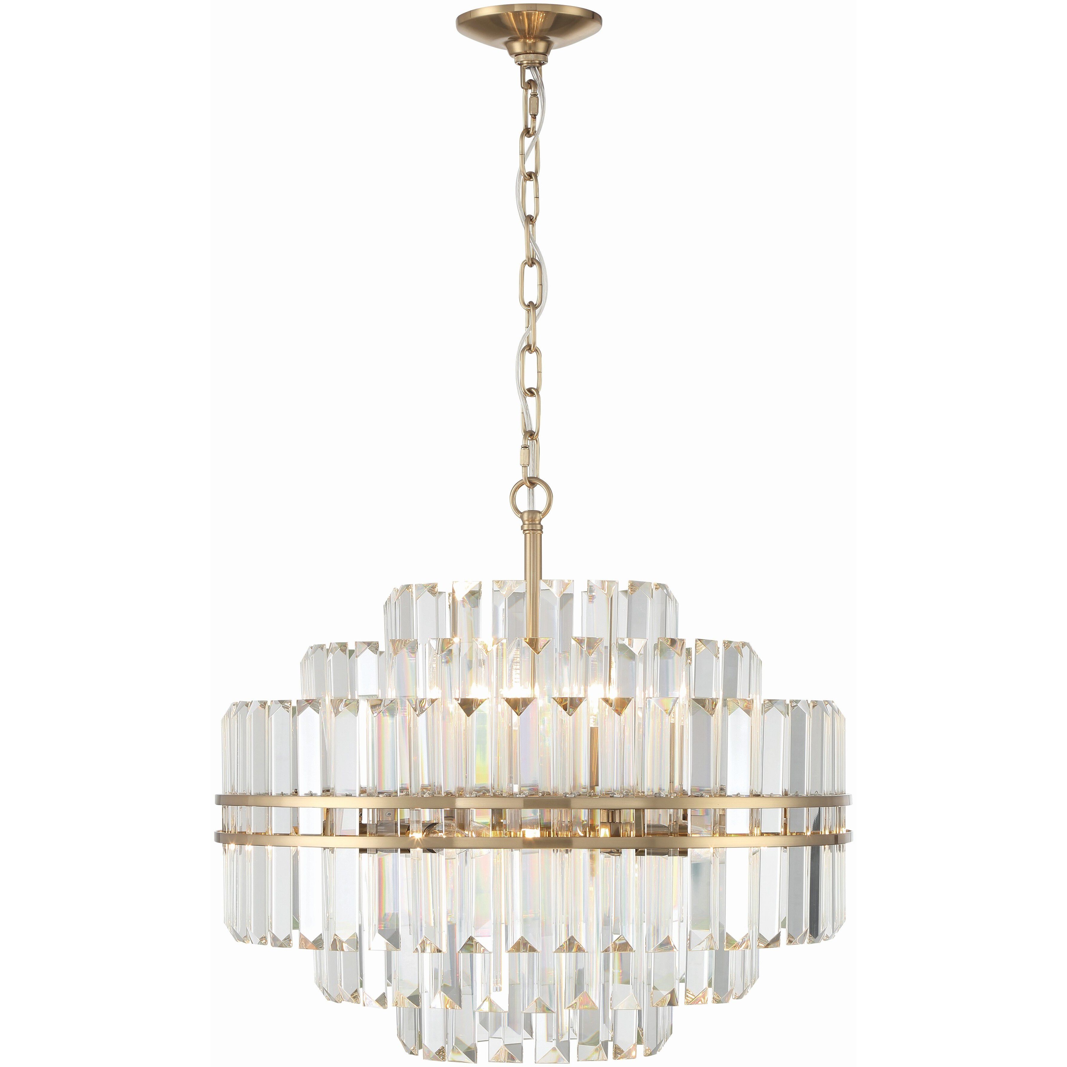 Hayes 12 Light 22 inch Aged Brass Chandelier Ceiling Light
