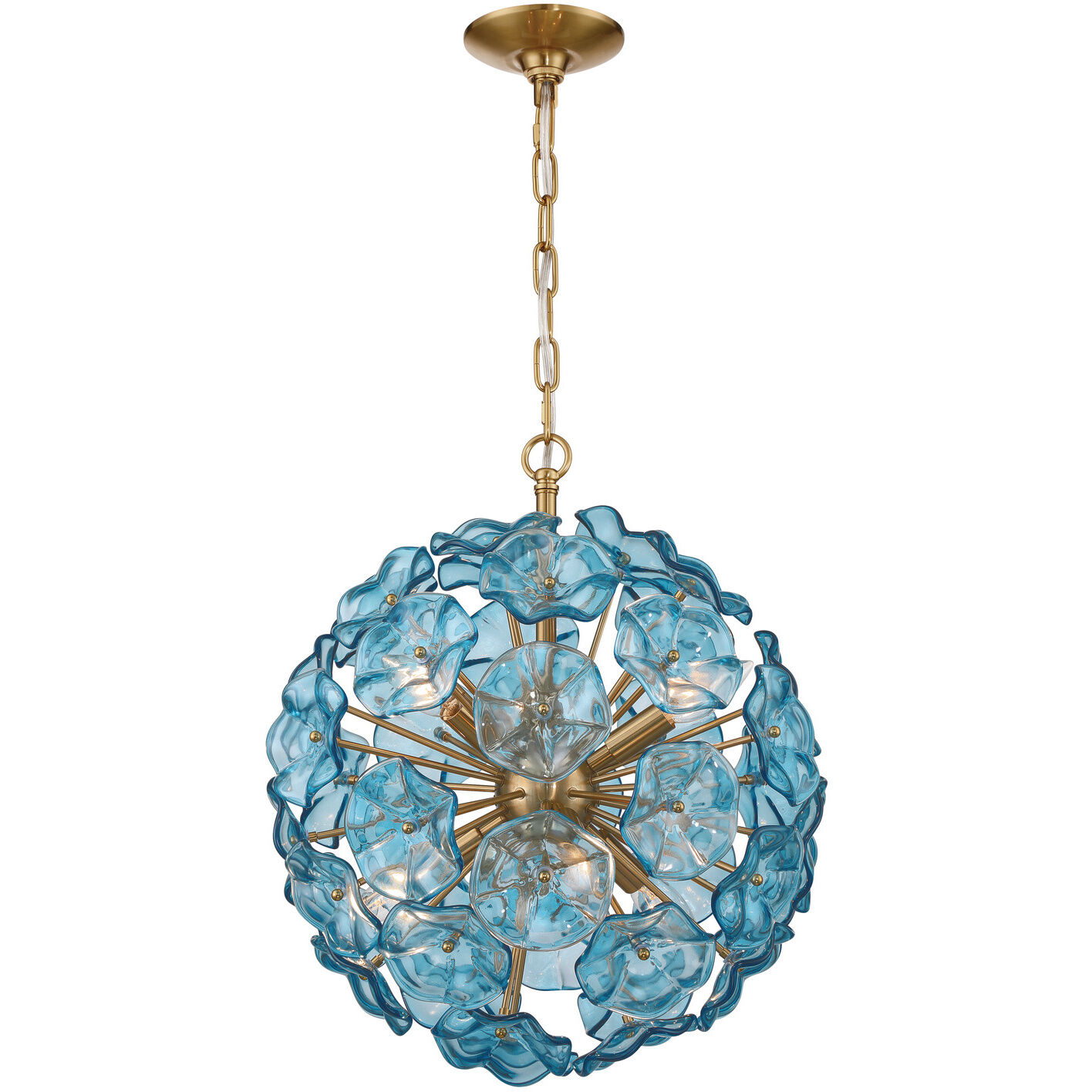 Esme 6 Light 18.25 inch Aged Brass Chandelier Ceiling Light