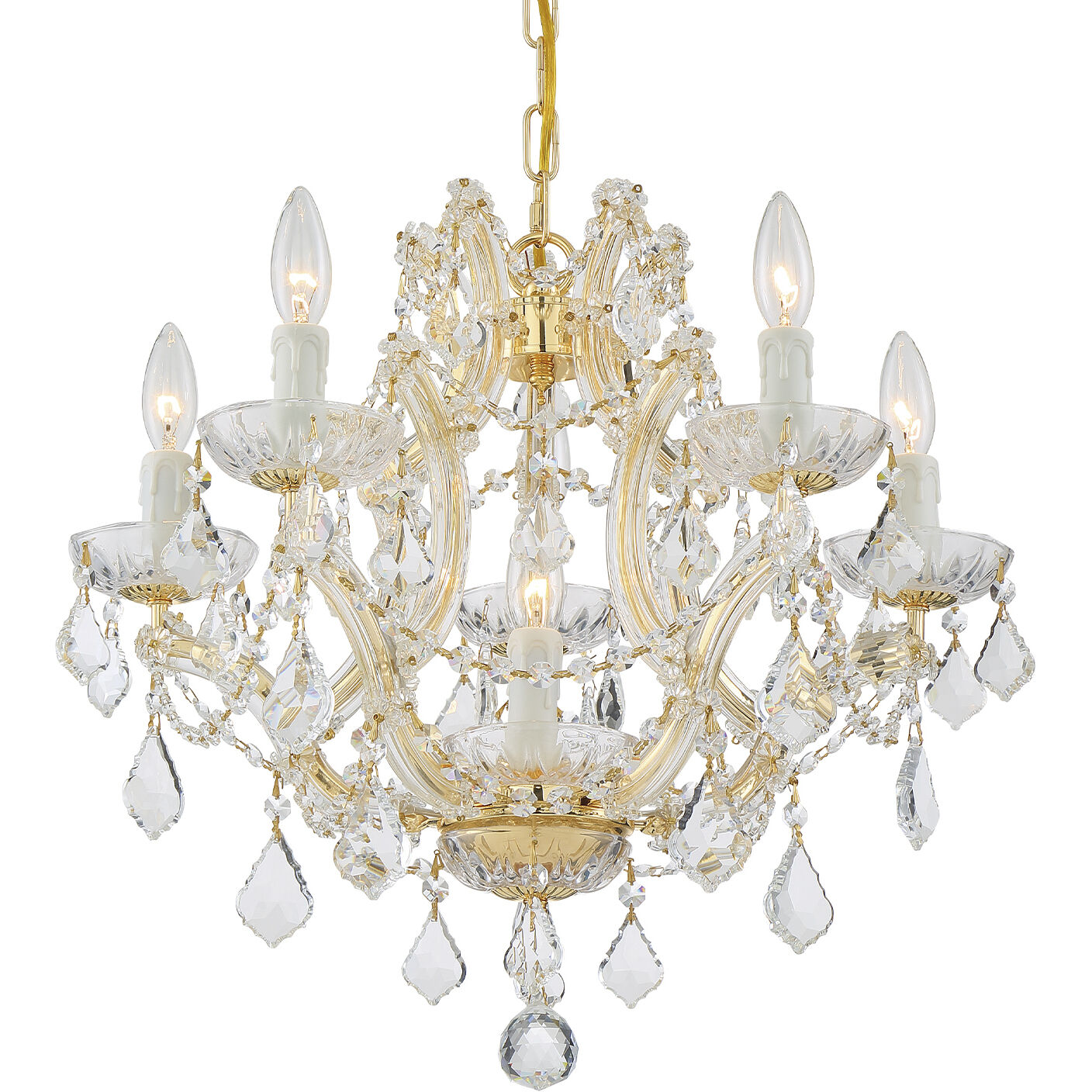 Maria Theresa 6 Light 20 inch Gold Chandelier Ceiling Light in Clear Hand Cut