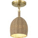 Jace 1 Light 6 inch Soft Gold Semi Flush Ceiling Light