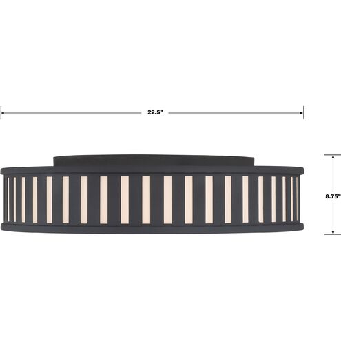 Kendal 4 Light 22.5 inch Black Forged Flush Ceiling Light