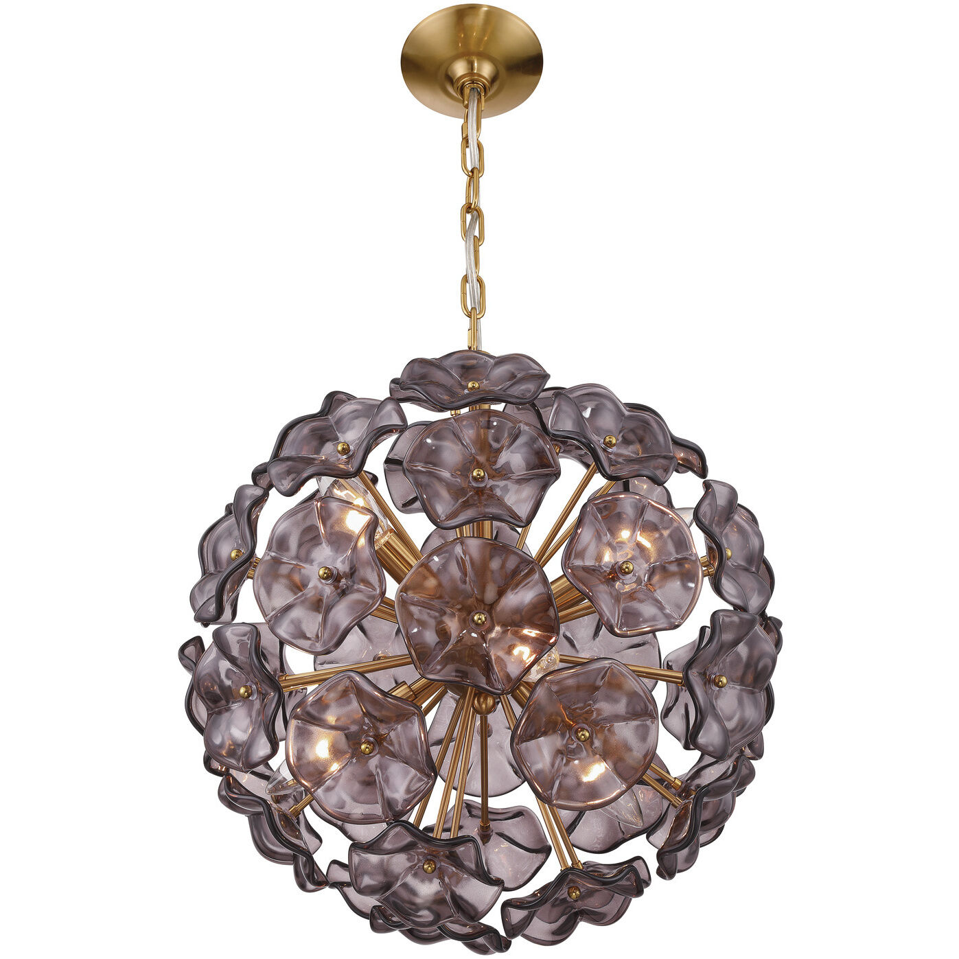 Esme 6 Light 18.25 inch Aged Brass Chandelier Ceiling Light