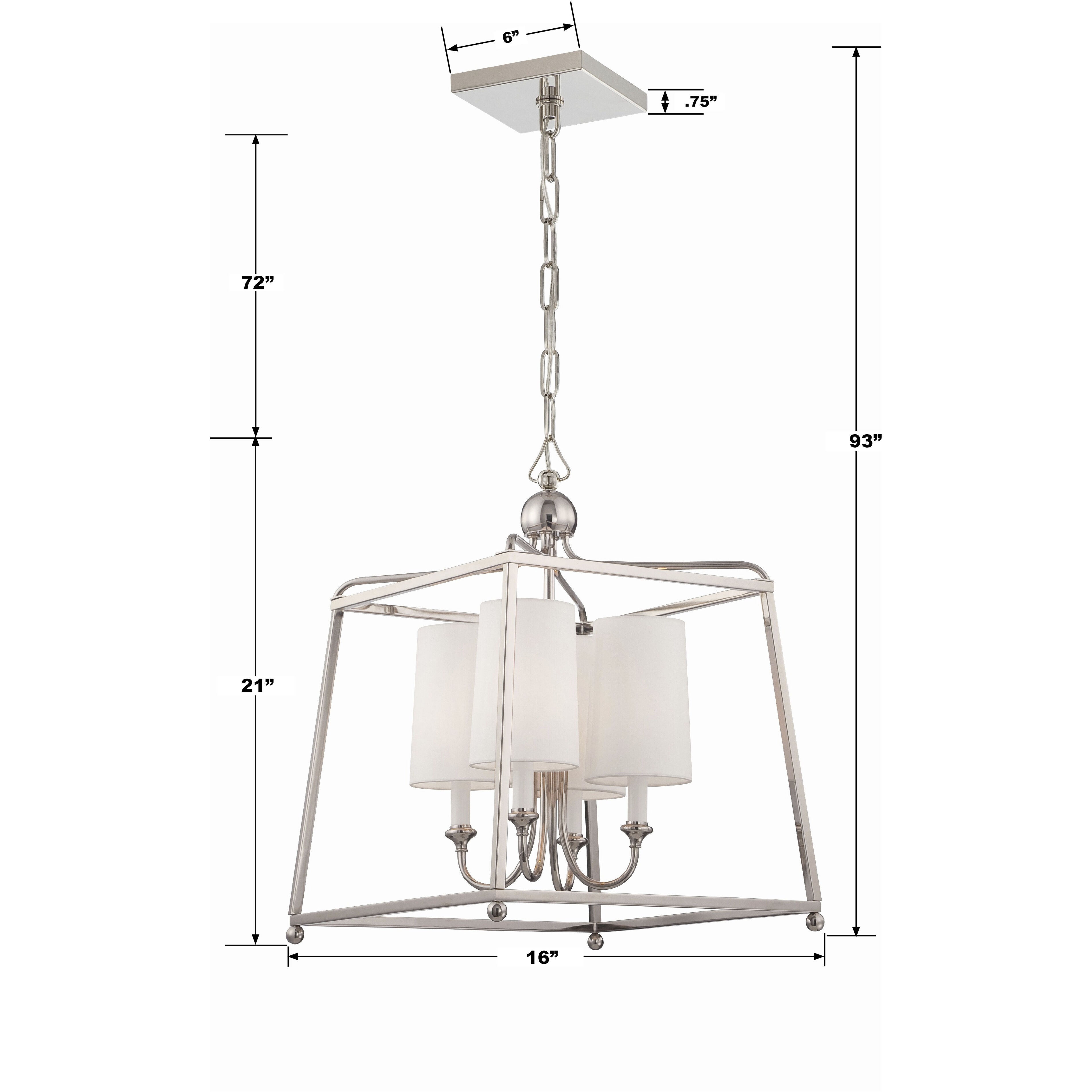 Sylvan 4 Light 16 inch Polished Nickel Mini Chandelier Ceiling Light