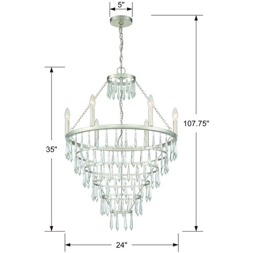 Lucille 6 Light 24 inch Antique Silver Chandelier Ceiling Light