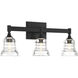 Gregory 3 Light 23.75 inch Matte Black Bath Vanity Wall Light