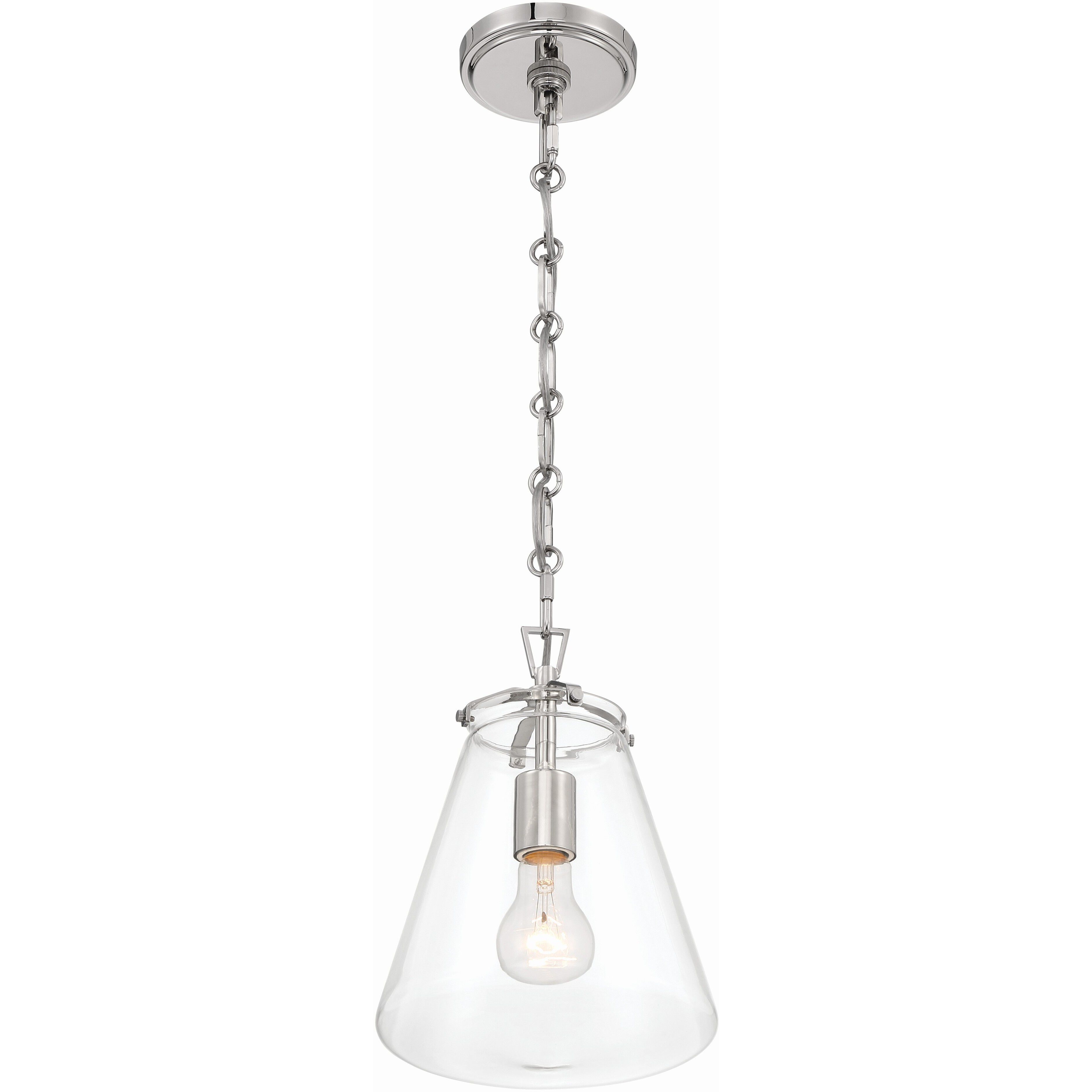 Voss 1 Light 8.25 inch Polished Nickel Mini Pendant Ceiling Light