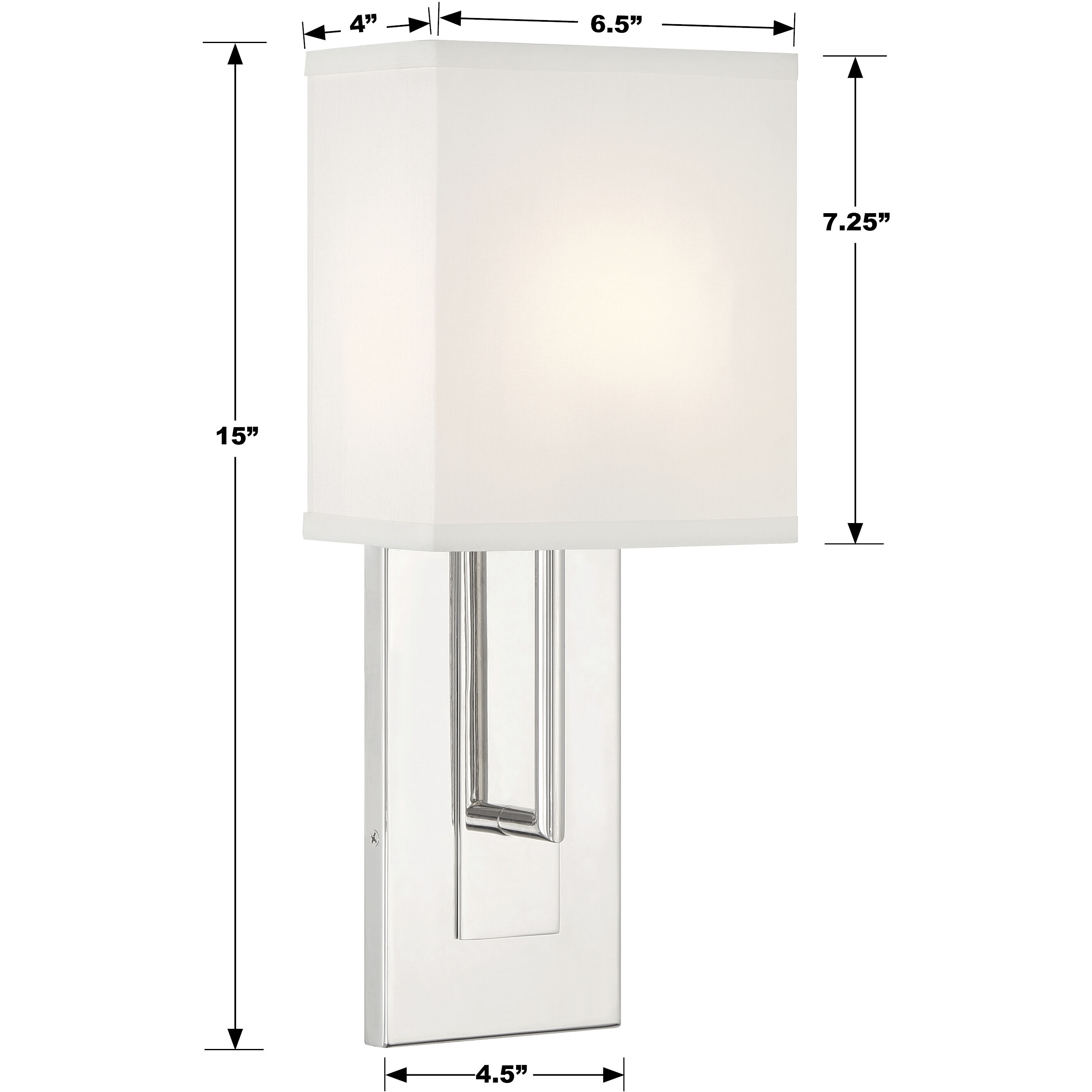 Brent 1 Light 6.5 inch Polished Nickel ADA Sconce Wall Light