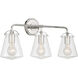 Voss 3 Light 25 inch Polished Nickel Bath Vanity Wall Light