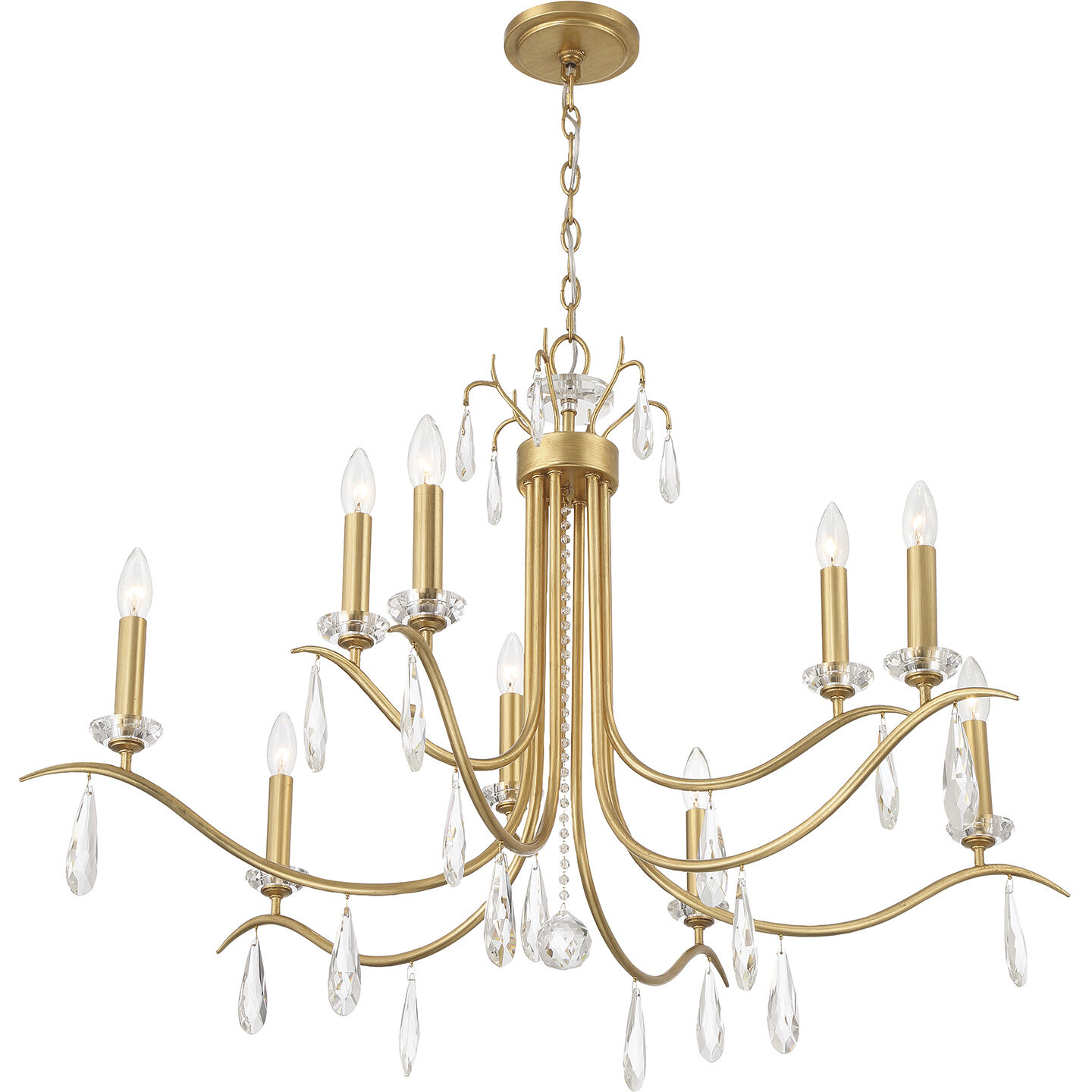 Rollins 9 Light 40 inch Antique Gold Chandelier Ceiling Light