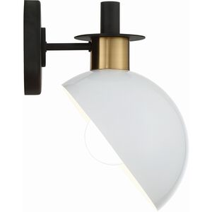 Gigi 1 Light 8 inch Black and Aged Brass Wall Sconce Wall Light
