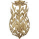 Broche 3 Light 9.5 inch Antique Gold Semi Flush Ceiling Light