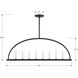 Abbott 8 Light 42 inch Black Linear Chandelier Ceiling Light in Antique White
