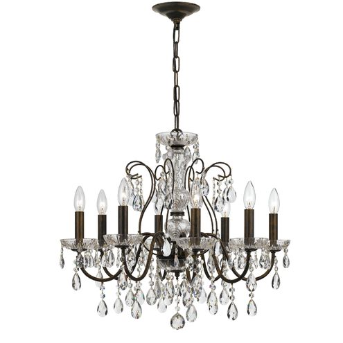 Butler 8 Light 25.5 inch English Bronze Chandelier Ceiling Light in Clear Hand Cut